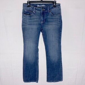 Wrangler Med Wash Low Rise Boot Cut Jeans 30 Western Rancher Cowboy Stampede